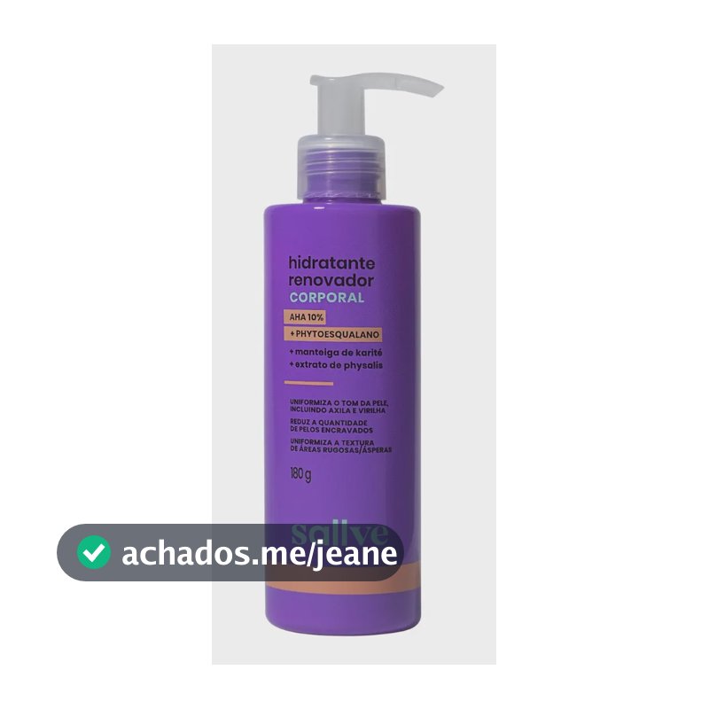 Hidratante Renovador Corporal 10% Ahas 180g Sallve
