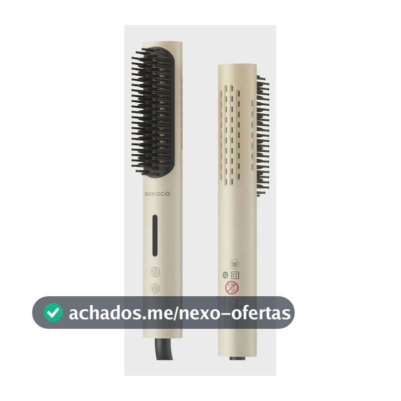 Escova Modeladora De Cabelo Gd049 Gokoco Com Ar Frio Bege 127/220v