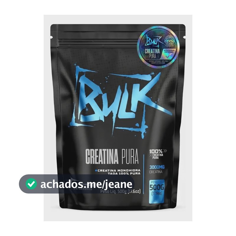 Creatina Pura Monohidratada 500g Bulk Nutrition