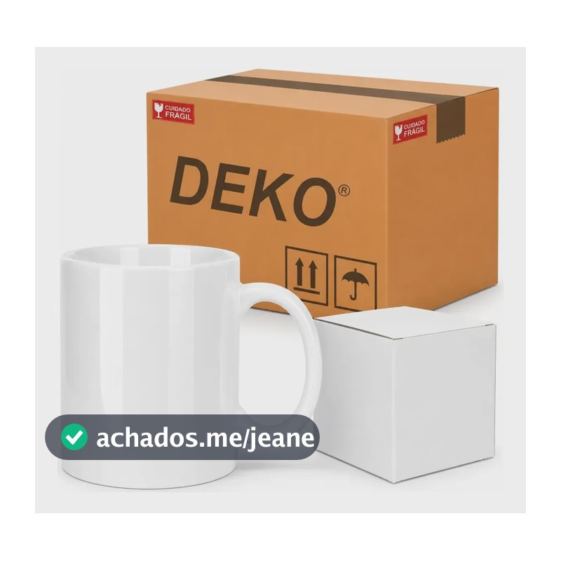 24 Caneca Branca Cerâmica Sublimação 325ml Branca Deko Branco