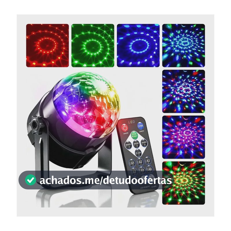 Mini Globo Led Rgb Com Controle Remoto Bivolt 30w Festa