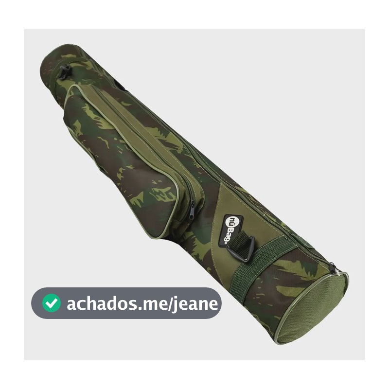 Porta Vara Camuflado 65cm Qualidade Superior E Bolso Nf Top Camuflado Bolsa Porta Varas Capa Bolso Lateral Alça Reforçada Costura Reforçada Zíper Carretilha Molinete Telescópica Nf