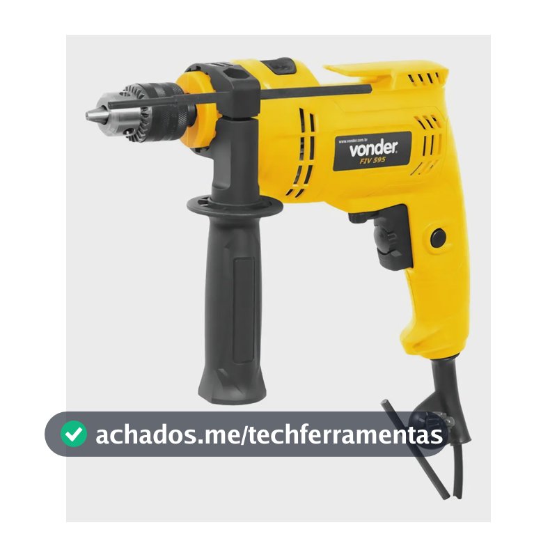 Furadeira Reversível Com Impacto 3/8 10mm Fiv595n Vonder Cor Amarelo Frequência 50 Hz/60 Hz