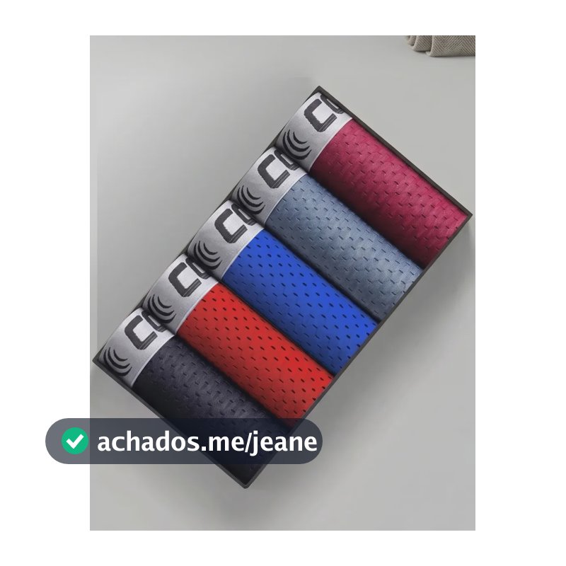 Kit 5 Cuecas Boxer Dry Fit Tecido Furadinho Premium Multicolorido Liso M