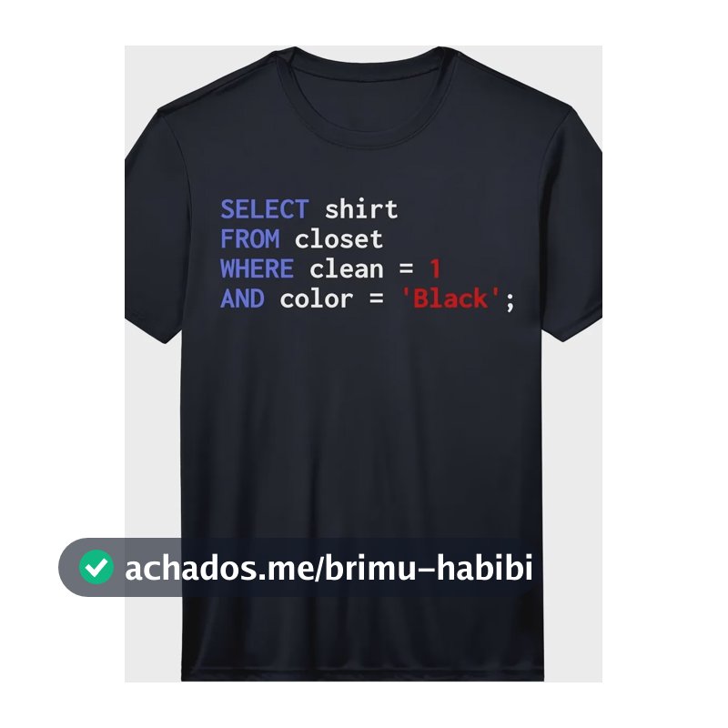 Camiseta Gráfica Engraçada Do Sql Query Programmer Para Home