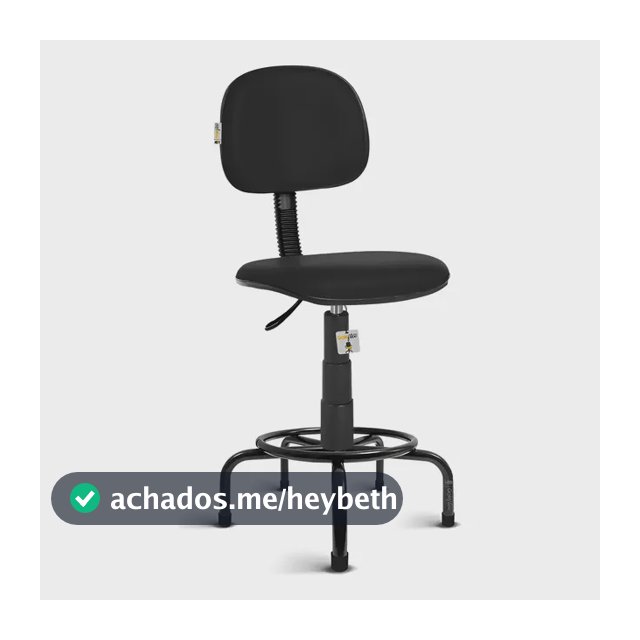 Cadeira Caixa Alta Balcao Secretaria C/ Aro Rce Preto Preto Algodão