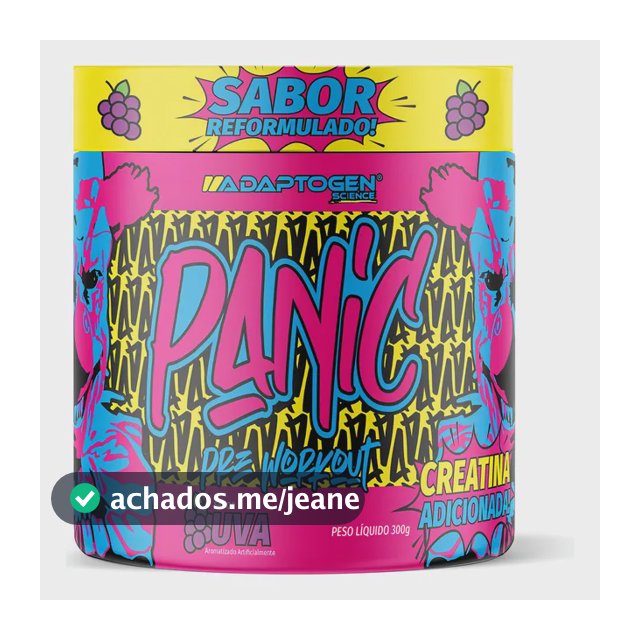 Suplemento Em Pó Adaptogen Science Panic Pré Treino com creatina Pote 300g Sabor Uva
