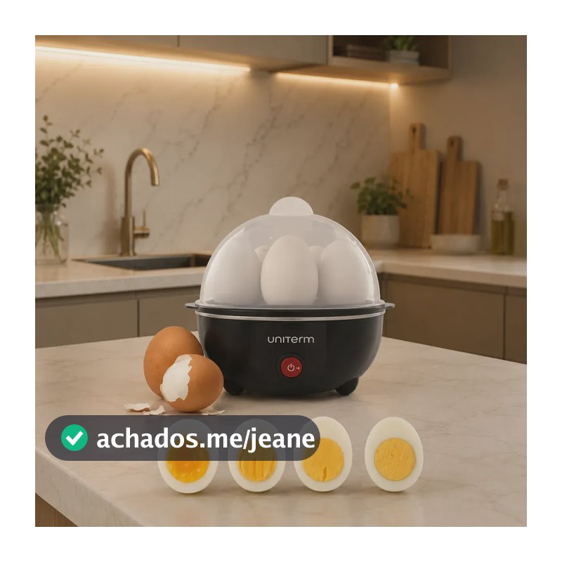 Cozedor de Ovos Elétrico a Vapor Portátil Preto