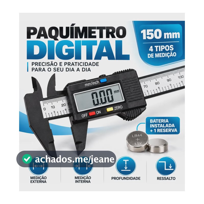 Paquímetro Digital 150mm Dgx 0,01mm Display Lcd + 2 Baterias