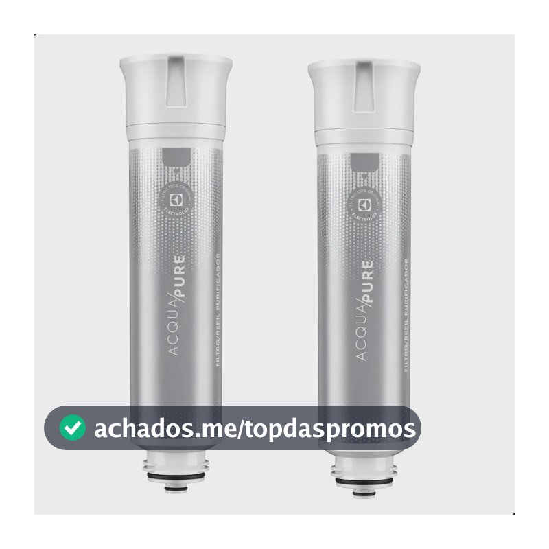 Kit 2 Refil De Água Acqua Pure Electrolux Pe12a Pe12b Pe12g PC01X, Cor Marrom-claro