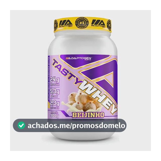 Suplemento Tasty Whey 3w Gourmet Whey Protein Adaptogen Science Pote 900g Sabor Beijinho