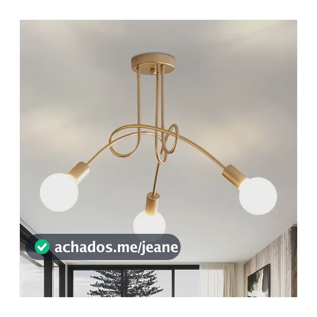 Luminária Lustre Teto Moderno Quarto Jantar Sala 3 Lâmpadas