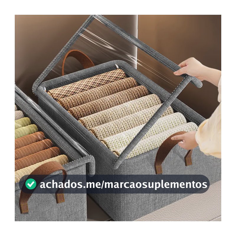 Kit 3 Organizador De Roupas Para Organizacäo Para Casa- Cinz Cinza-escuro
