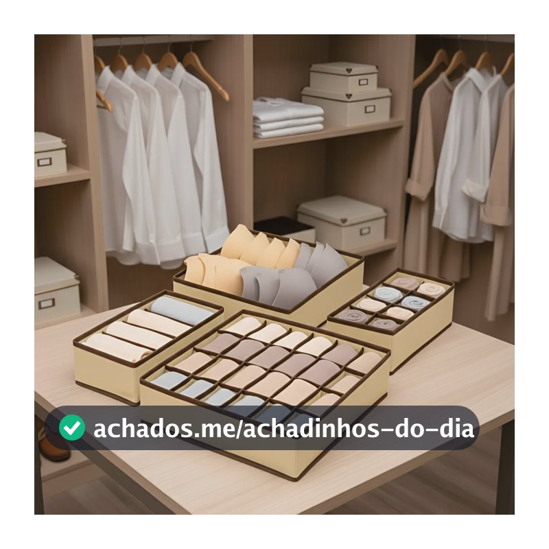 Kit 4 Colmeias Organizador De Gaveta Calcinhas Cueca Meias Bege