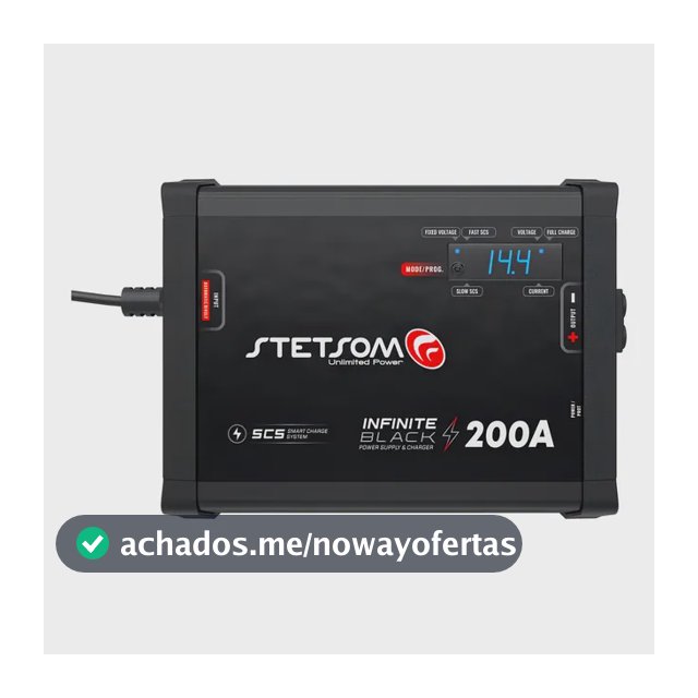 Fonte Automotiva Stetsom Infinite 200A com Carregador De Bateria Smart Cooler