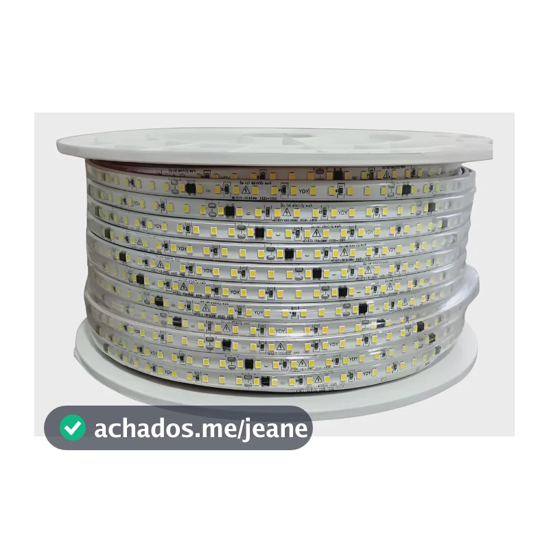 100m Fita/mangueira Led Ip67 120led/m Dupla Face 6000k Branco-frio 127v