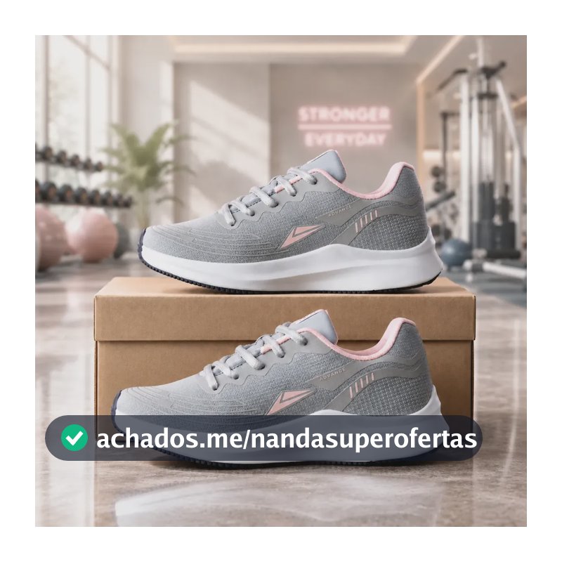 Tênis Sneeks Feminino Casual Academia Treino Promoção Cinza/rosa Sneeks 36,0 Br