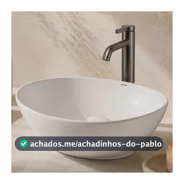 Cuba De Apoio Oval Cerâmica Branca Banheiro Slim 41x34cm Branco