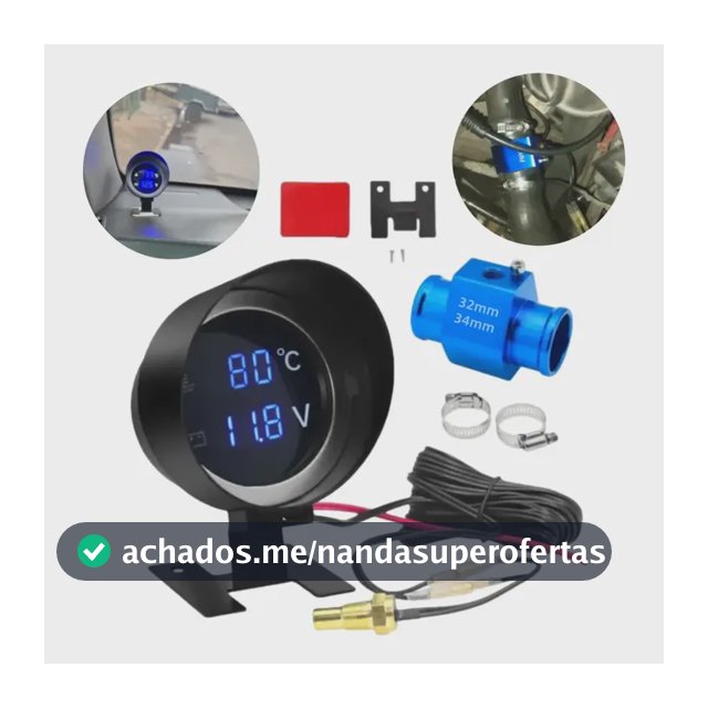 Marcador De Temperatura Automotivo + Voltímetro + Adaptador