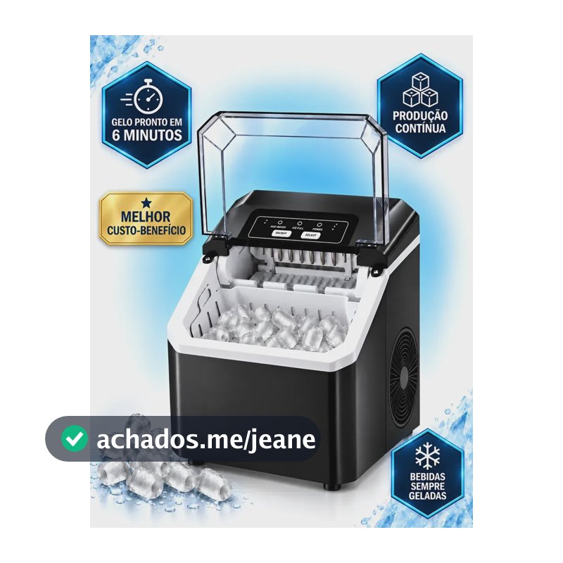 Máquina Gelo Rápido Portátil Automática 12kg Turbo Premium 127v Preto