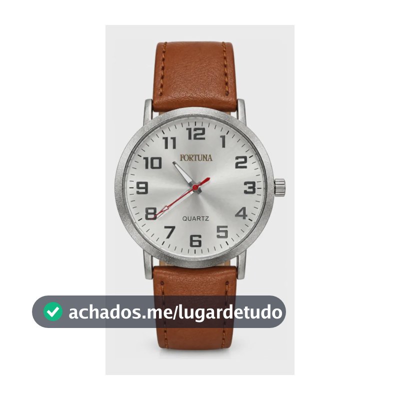Relógio De Pulso Masculino Minimalista Old Money Fortuna Marrom Cx Prata