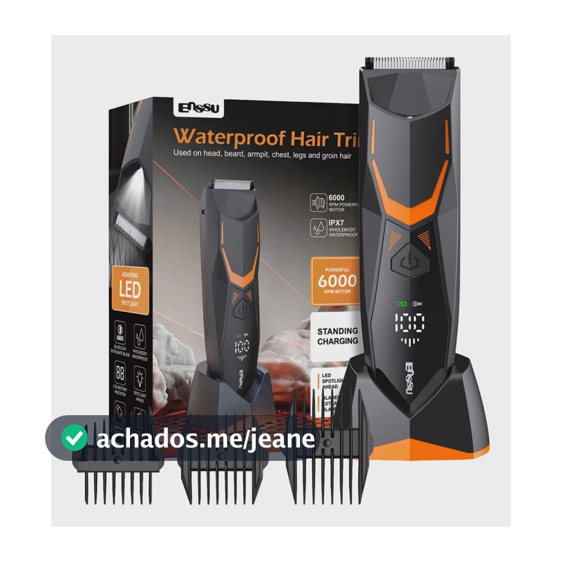 Enssu Aparador de Pelos Masculino, Máquina de Barbear com Lâmina cerâmica, Para Corpo, Barba, Cabelo e áreas íntimas