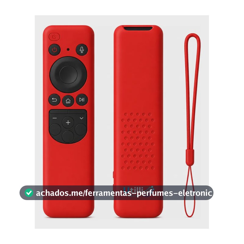 Capa de Silicone para Controle Remoto Samsung BN59-01432A Vermelha com Cordão