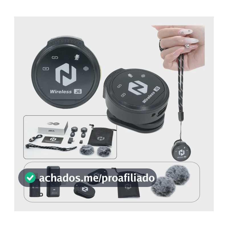 Microfone Magnética Lapela Sem Fio Zcco J6 Para iPhone