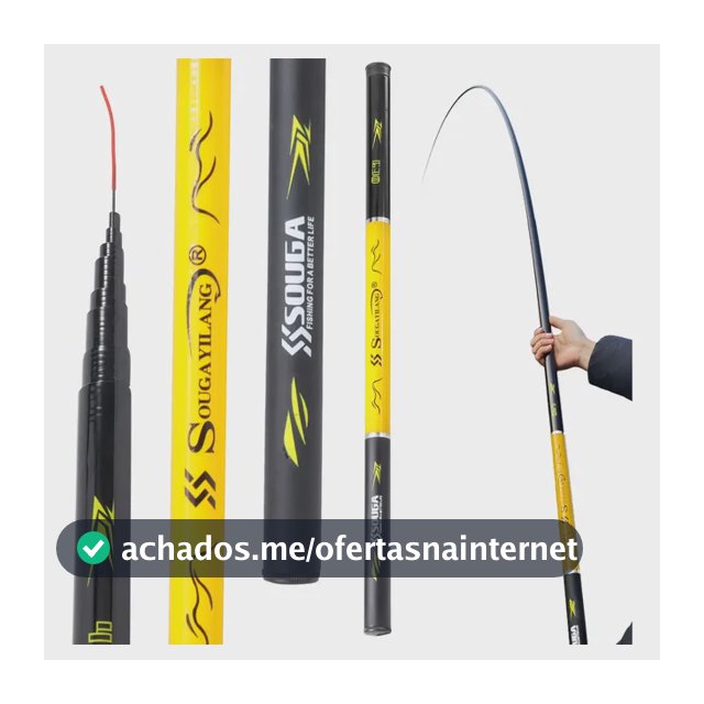 Vara Pesca Telescópica Fibra De Carbono 3,6m 4,50m E 5,4m