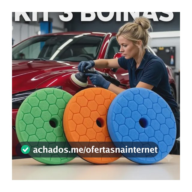 Kit 3 Boinas De Espuma Polimento Corte Refino E Lustro 5/pol