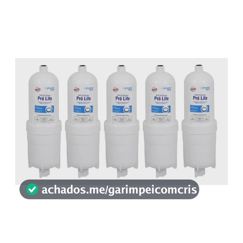 Kit 5 Refis Filtro Água Planeta Água Pro Life Soft Everest Compatível