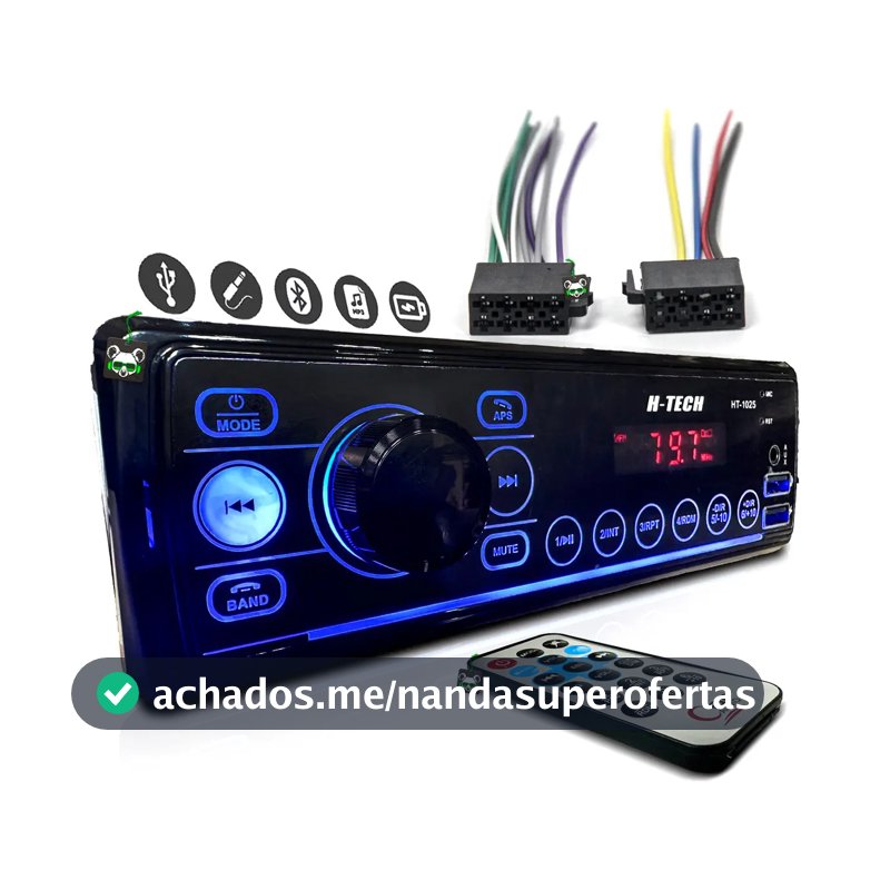 Som Automotivo H-tech ht-1025 Bluetooth Usb Mp3 com controle