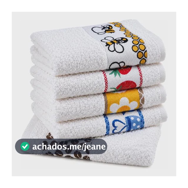 Pano de Prato Atoalhado Atacado Laune Gourmet Kit com 5 peças cor Branco Desenho Sortidos Laune Haus