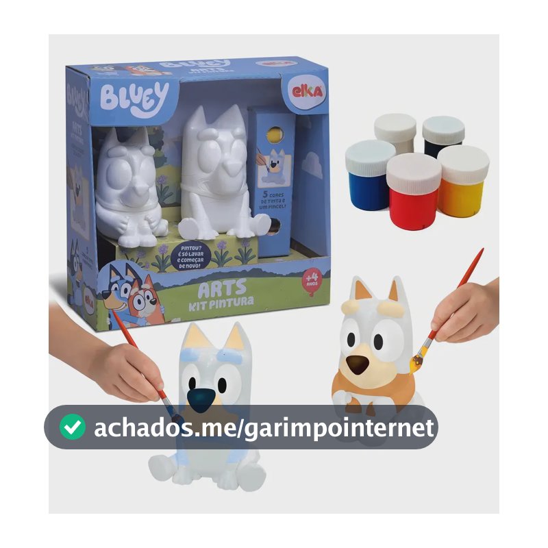 Brinquedo Arts Kit Pintura Bonecos Bingo E Bluey Elka