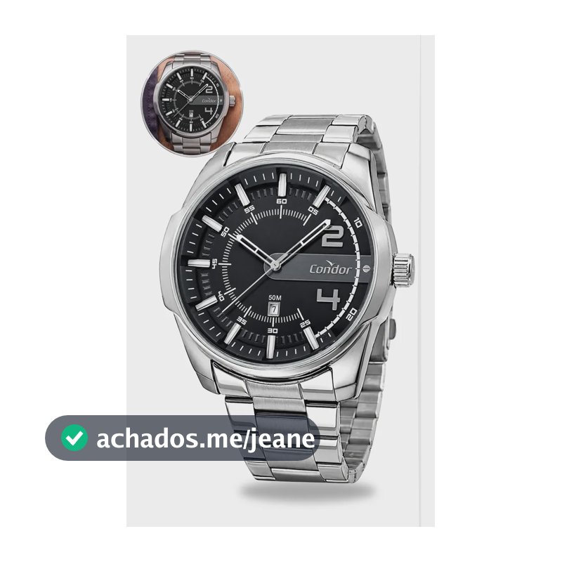 Relógio Condor Masculino Analógico Pulso Lançamento Original Prateado Preto