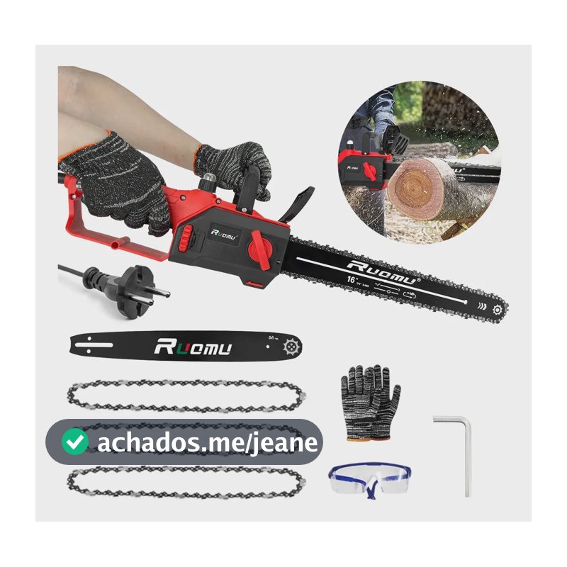 Motosserra Elétrica 3200w Eletrosserra Sabre 16 Pol 40cm Vermelho/preto 220v