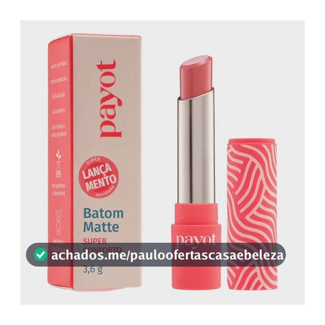 Batom Matte Confortável Payot Fosco 3,6g Nude Rosado Longa Duração