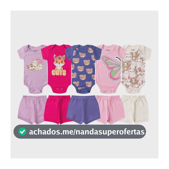 Kit 10 Peças Enxoval Bebe Menino/menina Body Short Algodão