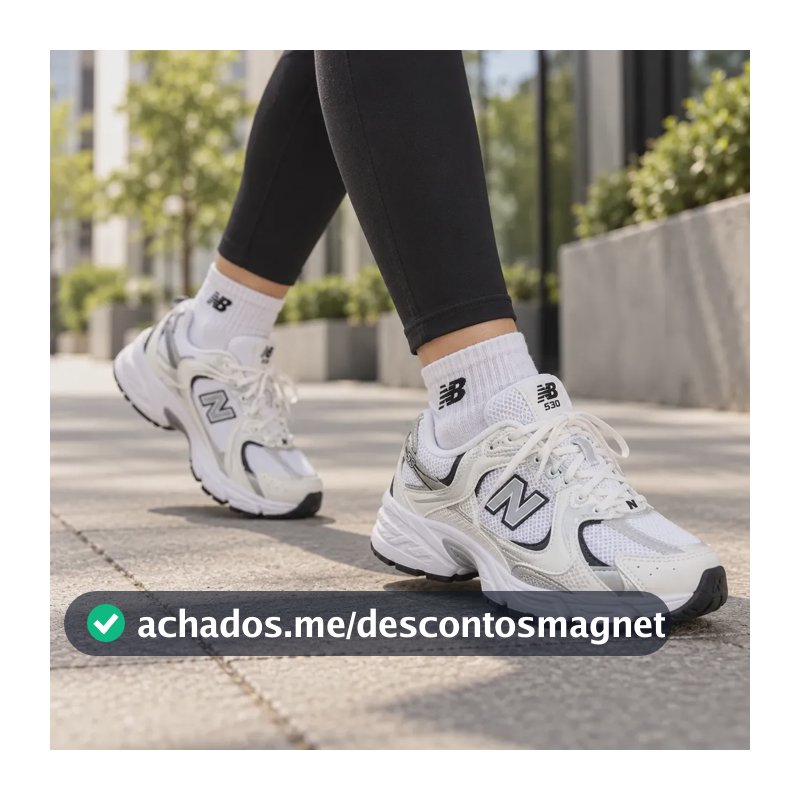 Tênis New Balance 530 Feminino Corrida Academia Caminhada Branco Prata Preto Lisa 37 Br