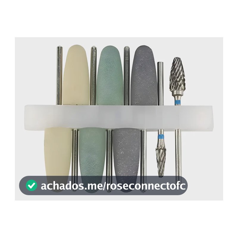 Kit 8 Pcs Brocas Dental Resina Acrílica Polimento Prótese Cinza