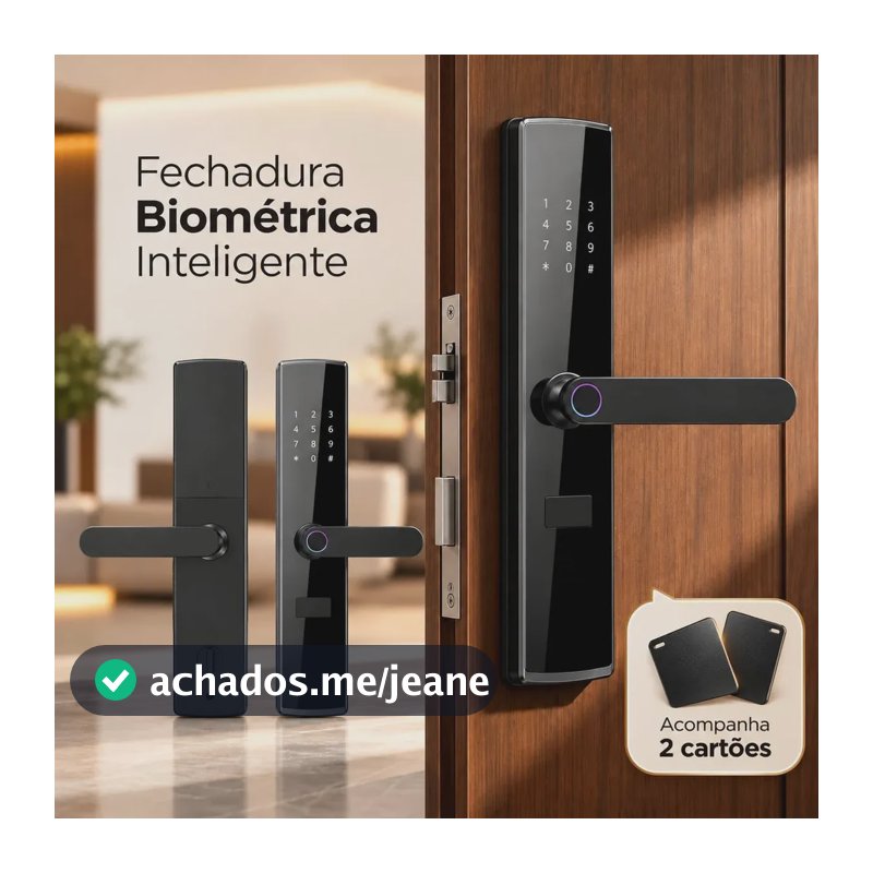 Fechadura Biométrica Digital Eletrônica Nizum De Embutir Inteligente Com Senha Pro Wi-fi App 2 Cartão e Chaves