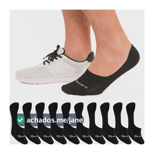 Kit 10 Pares Meias Zhamaro Algodão Sapatilha 100% Invisível