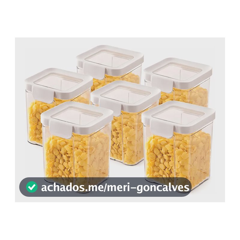 Kit 6 Pote Hermetico Empilhavel Mantimento 950ml Guardfresh