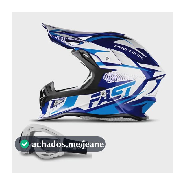 Capacete Trilha Motocross Off Road Fast Tech + Oculos 788 Nf