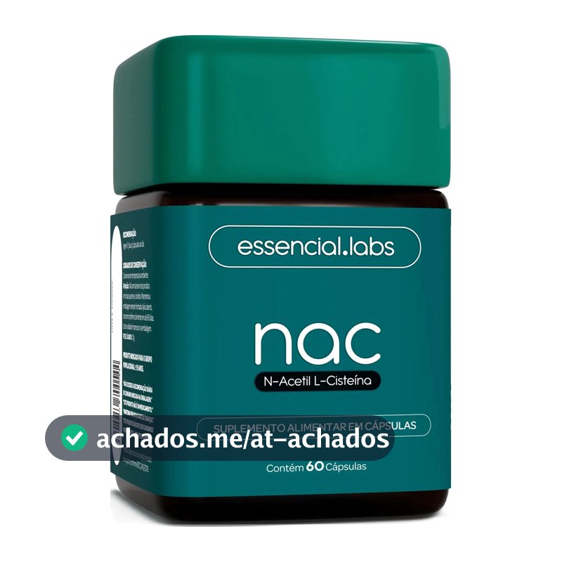 NAC 600mg - Fórmula Exclusiva com Máxima Concentração e Pureza - N-Acetil L-Cisteína - 60 Cápsulas