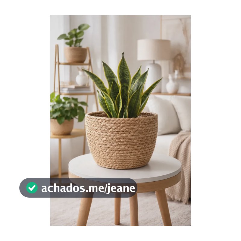 Cesto Vaso Cachepot Fibra Natural Decorativo Palha Boho Chic