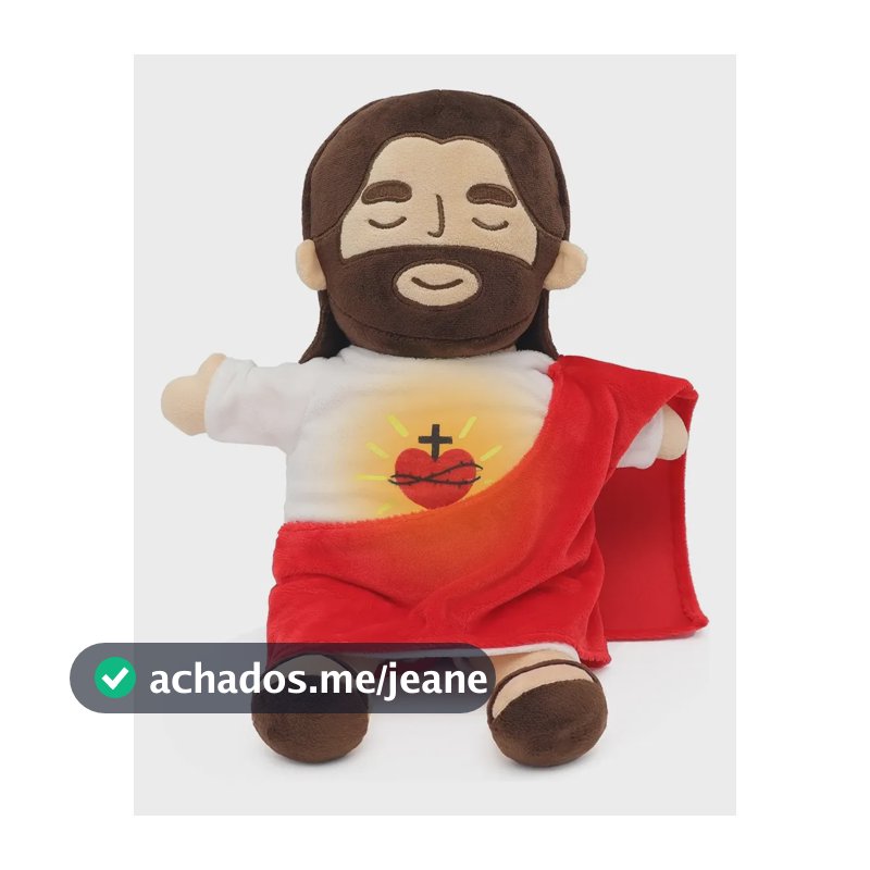 Pelúcia Jesus Que Respira Acalma Alivia Ansiedade Boneco Vermelho
