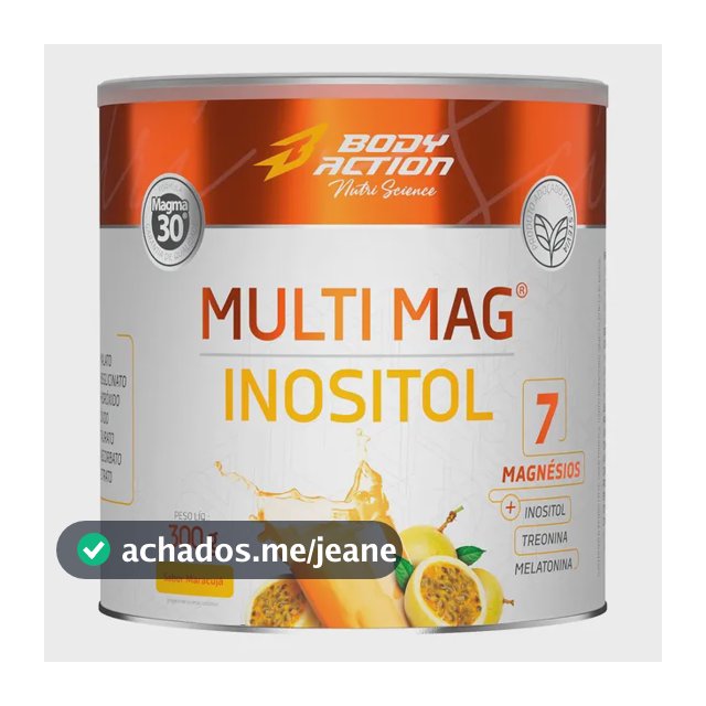 Suplemento Multi Mag Inositol 7 Magnésios 300g Bodyaction Sabor Maracujá