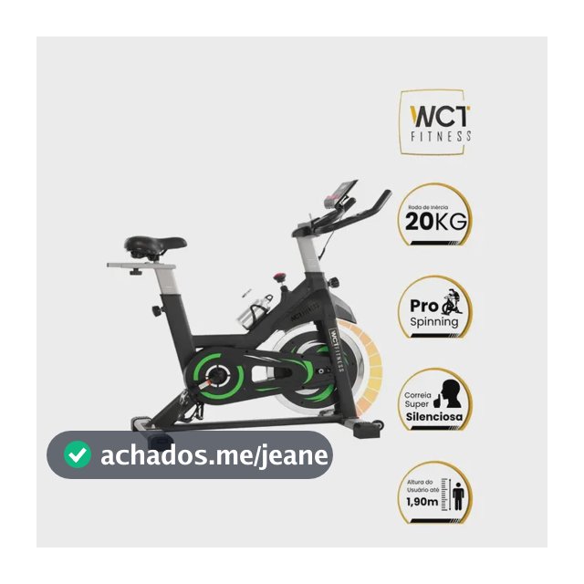 Bicicleta Ergométrica Spinning 20kg Wct Fitness Cor Preto/Verde