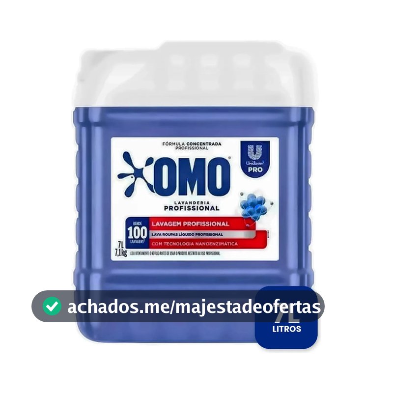 Lava Roupas Líquido Omo Lavanderia Profissional Lavagem 7 L
